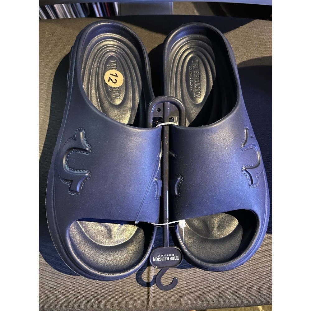 True Religion Men’s Navy Slide Sandals Slip On US Size 12 - NWT